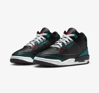 Air Jordan 3 Black and Hyper Jade